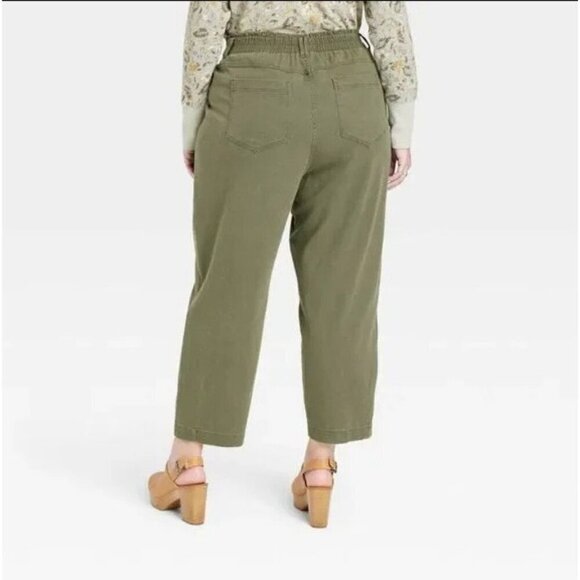 Women's Small Mid-Rise Tapered Fit Pants - Knox Rose Olive Green - Picture 5 of 11